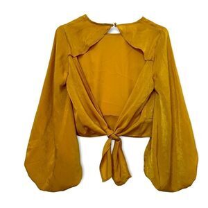 Golden Women's Tie-Front Blouse